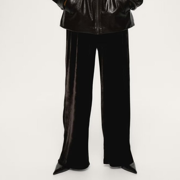 H&M Dark Brown Velour Velvet Pants, XS - Picture 4 of 5